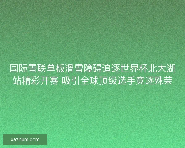 国际雪联单板滑雪障碍追逐世界杯北大湖站精彩开赛 吸引全球顶级选手竞逐殊荣
